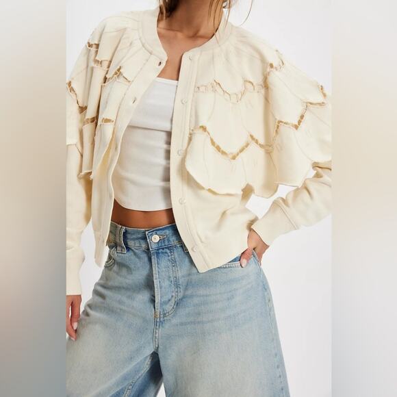 Free People Fluttercape Cardi Sweatshirt - Picture 2 of 9